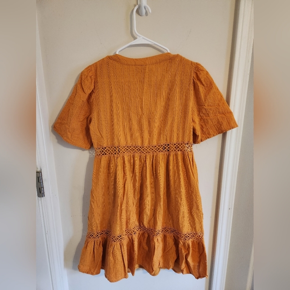 Knox Rose Mustard Yellow Boho Dress. Size Small - Picture 3 of 5